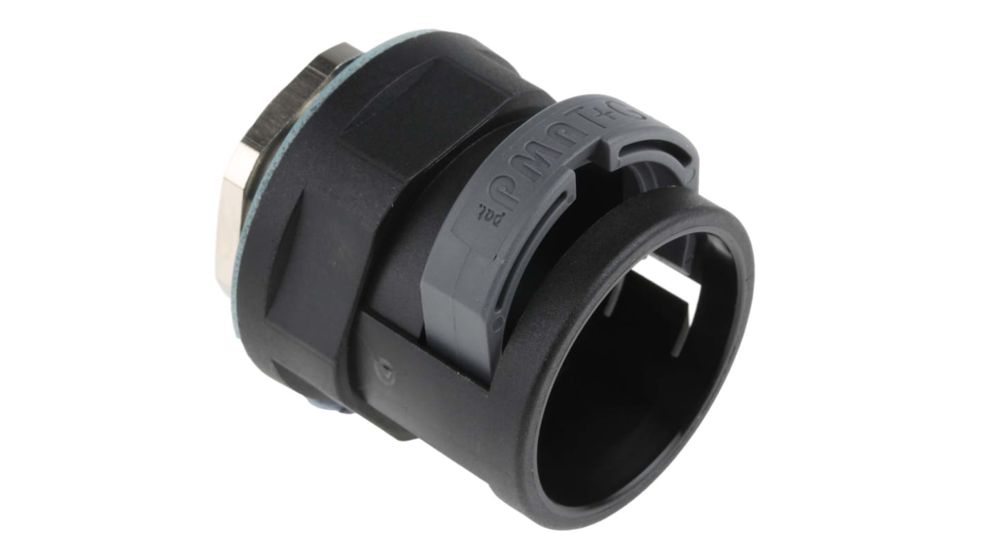 PMA Straight, Conduit Fitting, 29mm Nominal Size, M32, PA with metal thread, Black IP68 rating
