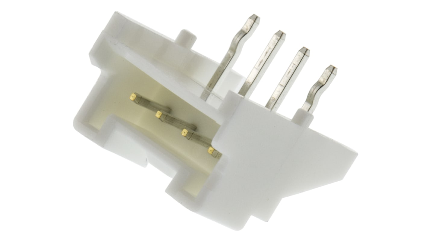JST 4p单排排针 直角线对板连接器, 2.0mm间距, 3.0A, 250.0 V, THT安装, PA系列