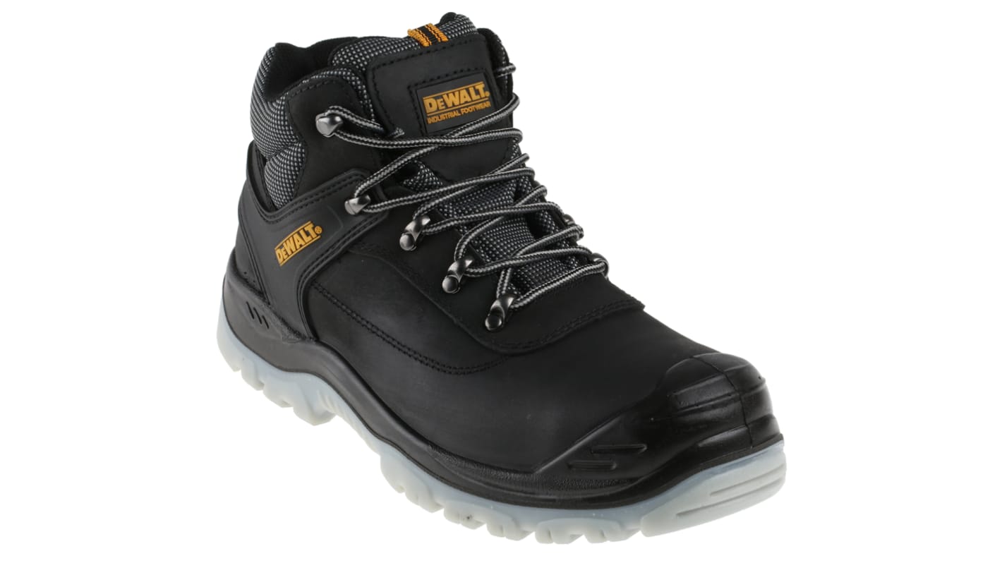 DeWALT Laser EN20345 S1P, Herren, Sicherheitsstiefel Schwarz, Weiß mit Edelstahl-Schutzkappe, Größe 43 / UK 9