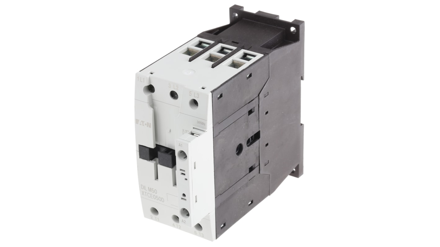 Eaton xStart Contactor, 24 V ac Coil, 3-Pole, 50 A, 22 kW, 3NO, 400 V ac