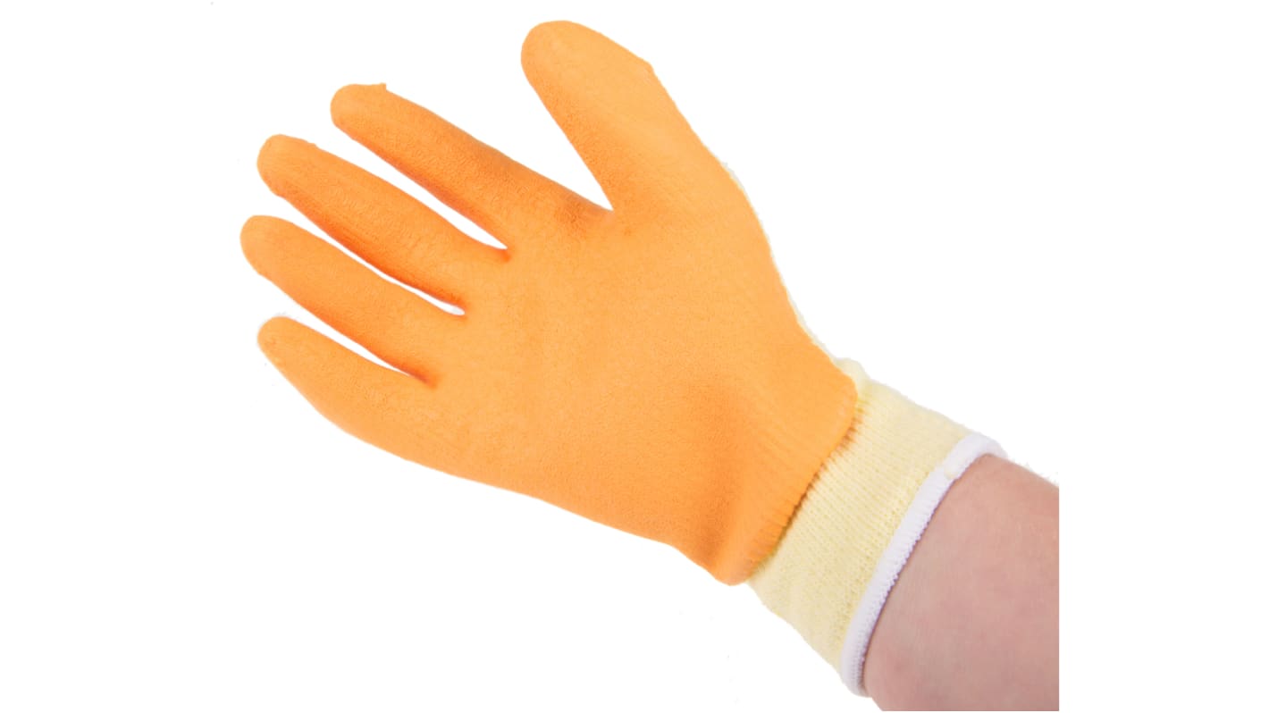 Guantes de trabajo de Látex Amarillo BM Polyco serie Reflex, talla 9, L, con recubrimiento de Látex, Uso general