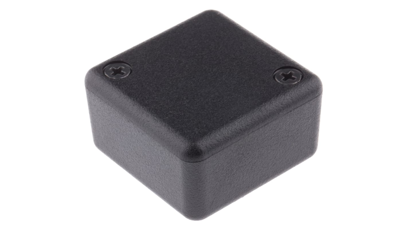 Hammond 1551 Series Black ABS Enclosure, IP54, Black Lid, 35 x 35 x 20mm