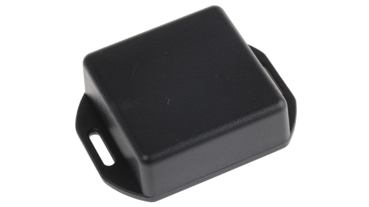 Hammond 1551 Series Black ABS Enclosure, IP54, Flanged, Black Lid, 50 x 50 x 20mm