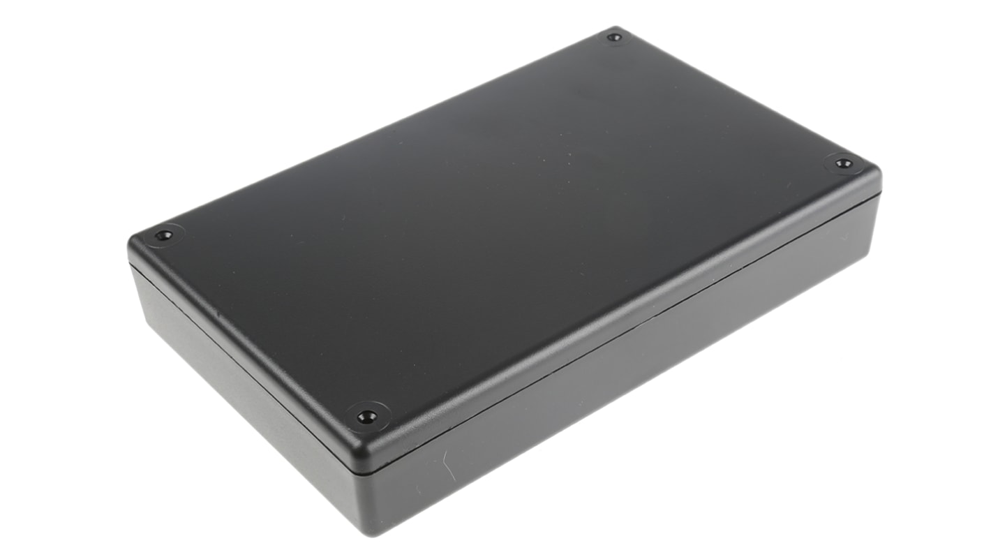 Hammond 1599 Series Black Flame Retardant ABS Enclosure, IP54, Black Lid, 220 x 140 x 40mm