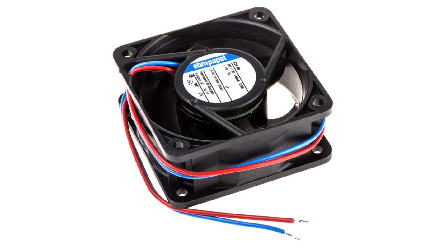 ebm-papst 620 Series Axial Fan, 24 V dc, DC Operation, 56m³/h, 3.6W, 150mA Max, 60 x 60 x 25mm