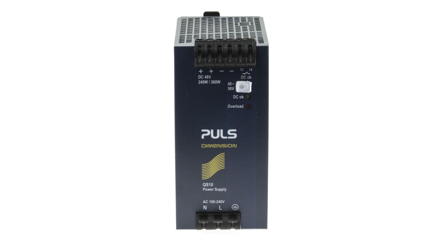 Alimentation pour rail DIN PULS, série DIMENSION Q, 100 → 240V c.a.in, 48V c.c.out 5A, 240W