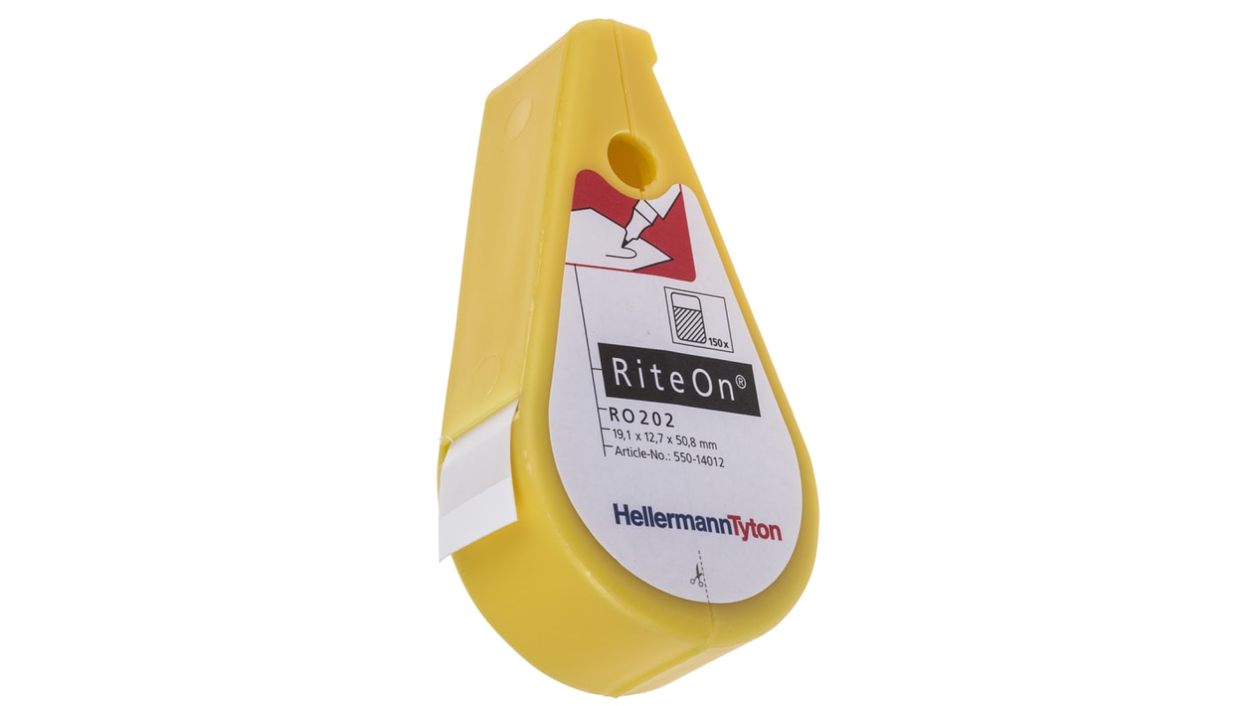 HellermannTyton RiteOn Self Laminating Cable Marker Kit, White, 6.1 → 12.1mm Cable