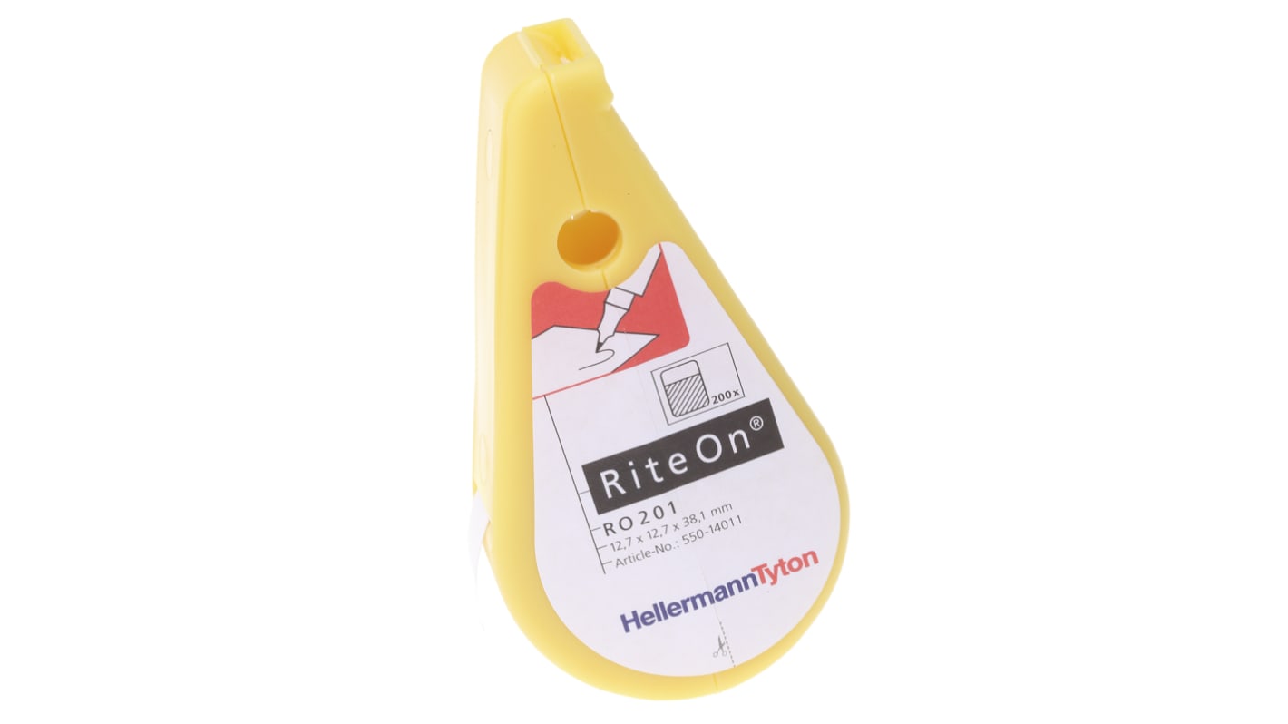 HellermannTyton RiteOn Self Laminating Cable Marker Kit, White, 4 → 8.1mm Cable