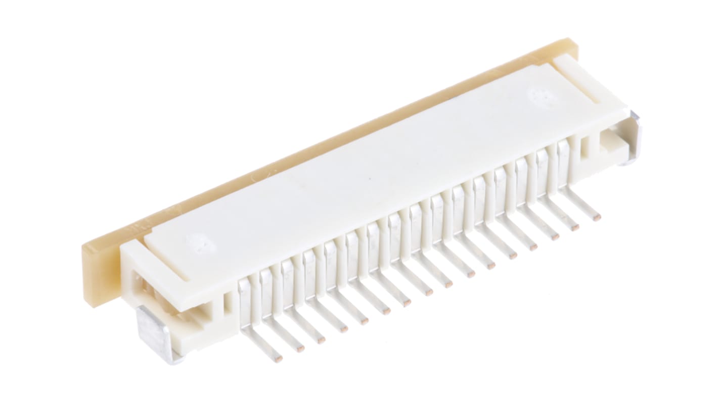 Molex FPC连接器, 母座, 16p, 1mm间距, 单排, SMT安装, 直角, 500mA, 50 V 交流/直流, FFC/FPC SMT系列