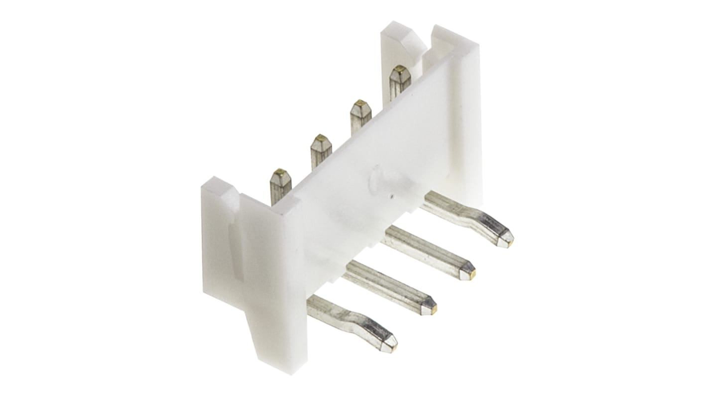 Conector macho para PCB Ángulo de 90° JST serie EH de 4 vías, 1 fila, paso 2.5mm, para soldar, Montaje en orificio