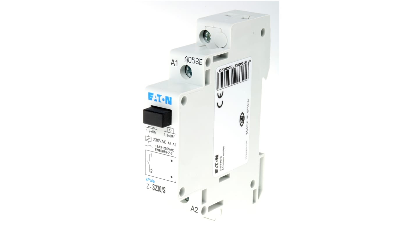 Eaton DIN Rail Power Relay, 230V ac Coil, 16A Switching Current, SPST