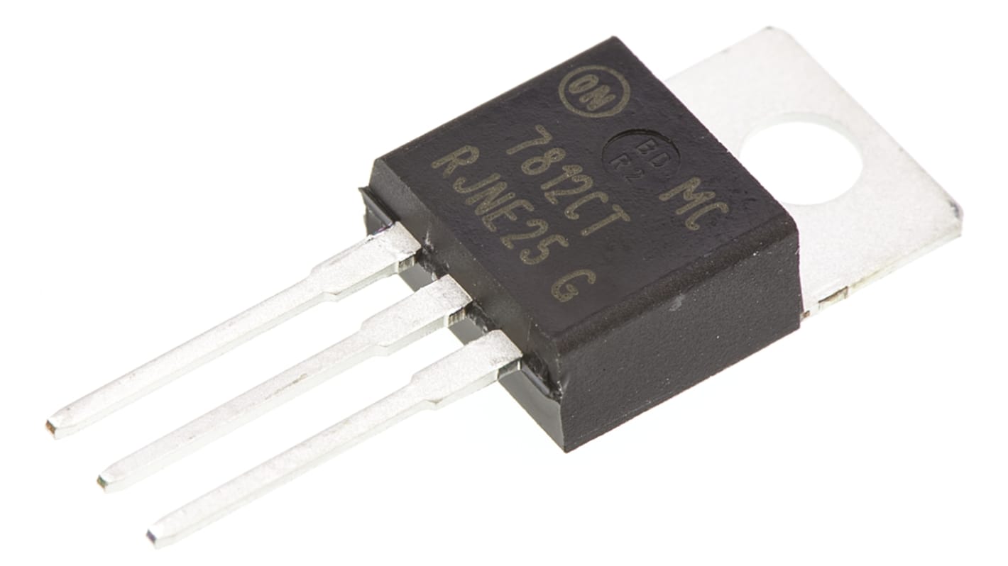 ON Semiconductor, 12 V Linear Voltage Regulator, 1A, 1-Channel, ±4% 3-Pin, TO-220 MC7812CTG