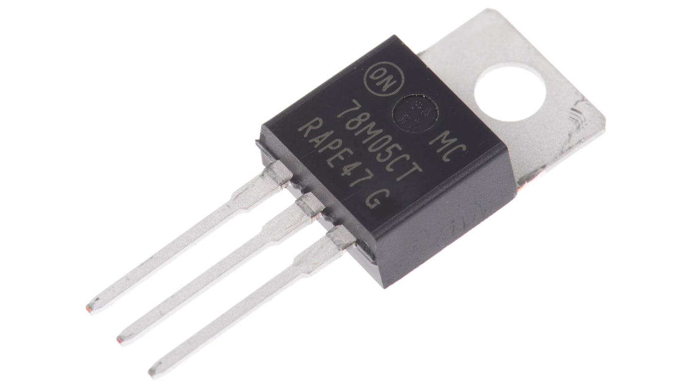 onsemi 线性稳压芯片, 5 V输出, 700mA最大输出, 单路输出, TO-220, 3针, 通孔安装, 0 °C→+125 °C