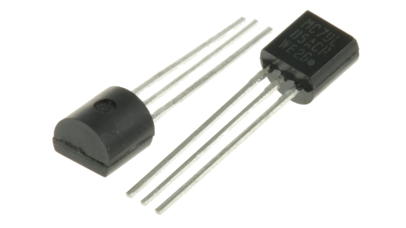 onsemi 线性稳压芯片, -5 V输出, 100mA最大输出, 单路输出, TO-92, 3针, 通孔安装, 0 °C→+125 °C