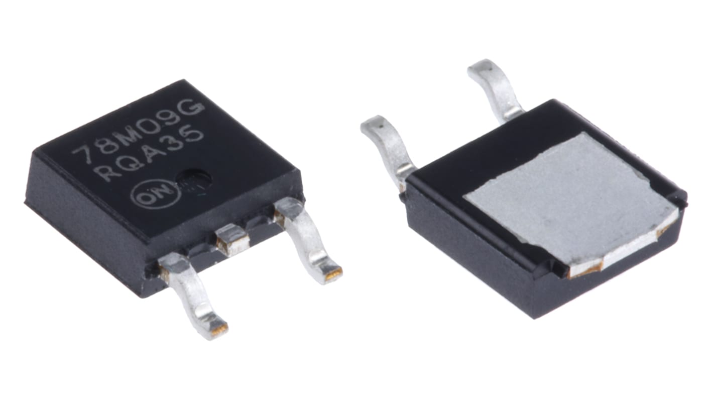 onsemi 线性稳压芯片, 9 V输出, 700mA最大输出, 单路输出, DPAK, 3针, 贴片安装, 0 °C→+125 °C