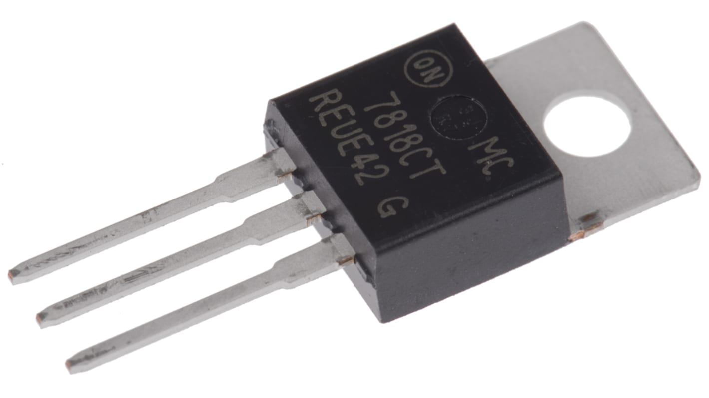 onsemi 线性稳压芯片, 18 V输出, 2.2A最大输出, 单路输出, TO-220, 3针, 通孔安装, 0 °C→+125 °C, ±4%精度