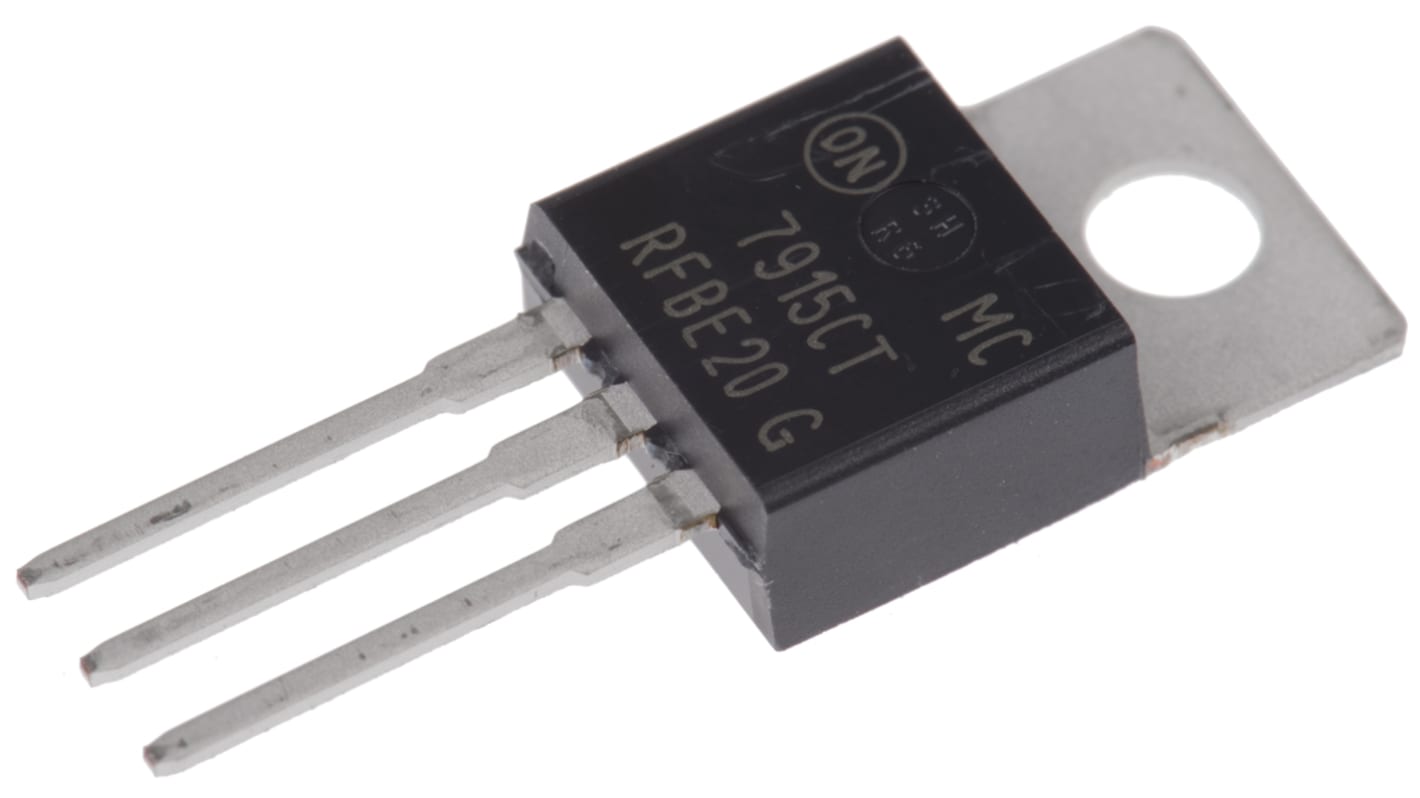 onsemi 线性稳压芯片, -15 V输出, 1A最大输出, 单路输出, TO-220, 3针, 通孔安装, 0 °C→+125 °C, ±4%精度