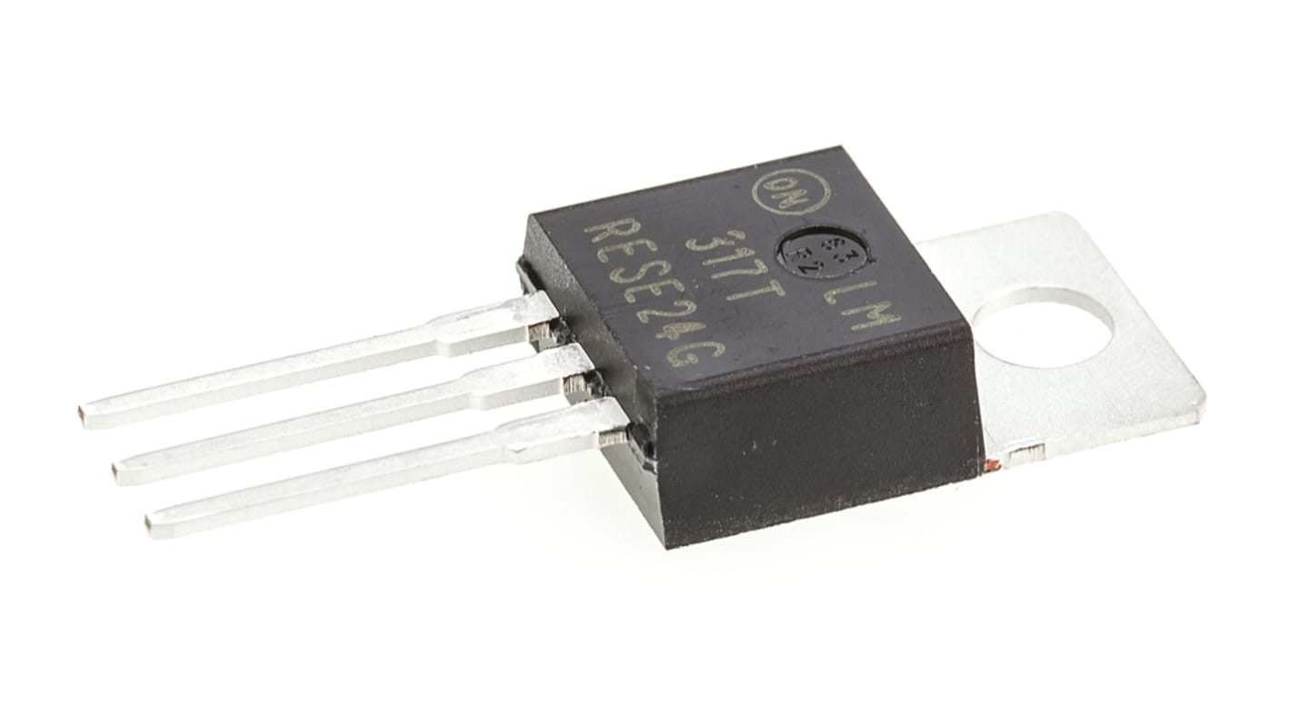 ON Semiconductor, 1.2 → 37 V Linear Voltage Regulator, 1.5A, 1-Channel, Adjustable 3-Pin, TO-220 LM317TG
