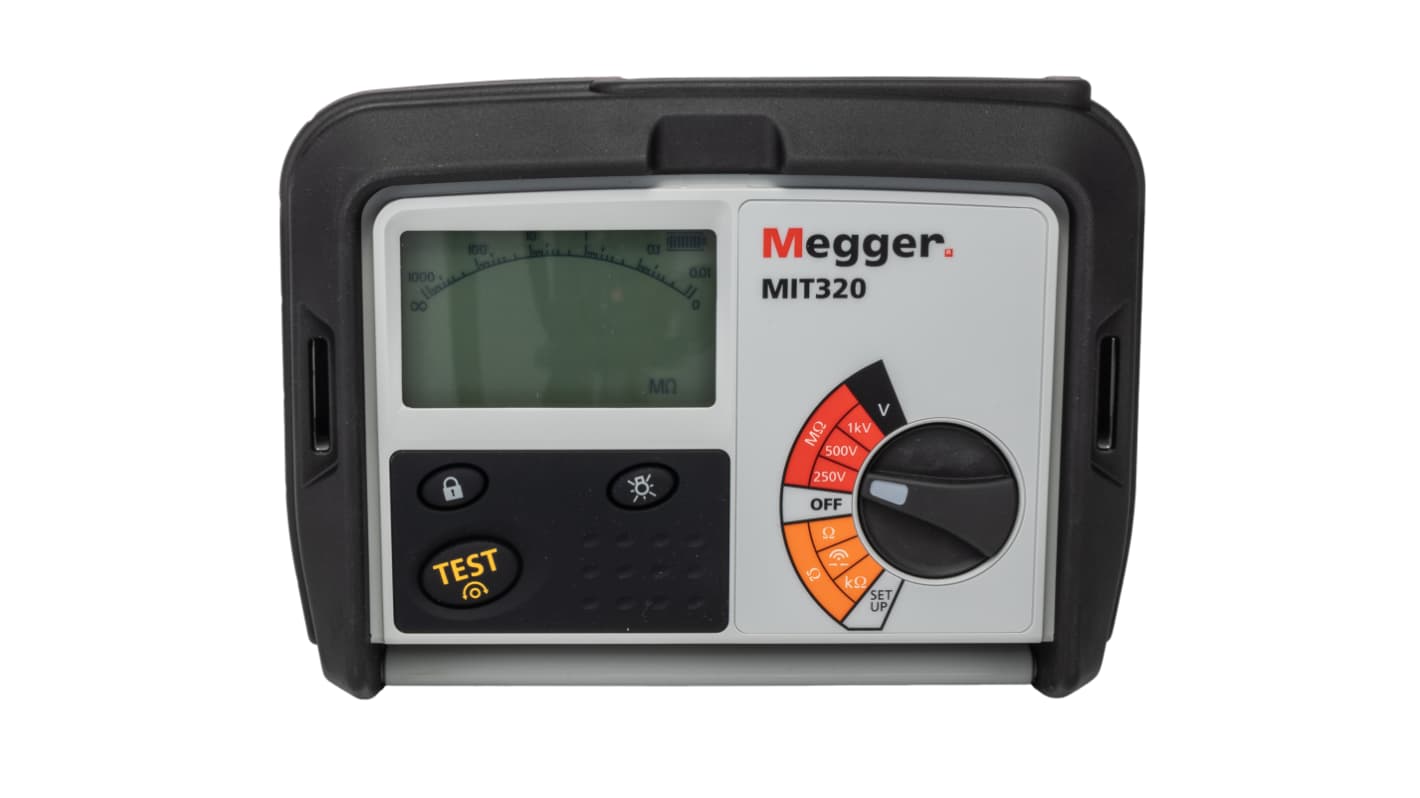 Comprobador de Aislamiento y Continuidad Megger MIT320, 999MΩ, 1000V dc, CAT III 600V