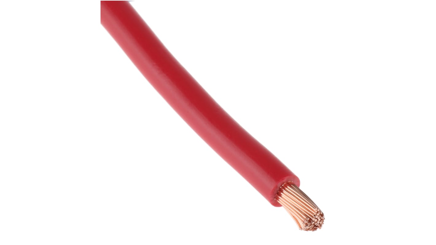 RS PRO Einzeladerleitung 10 mm², 7 AWG 25m Rot PVC isoliert Ø 7.2mm 80/0,4 mm Litzen