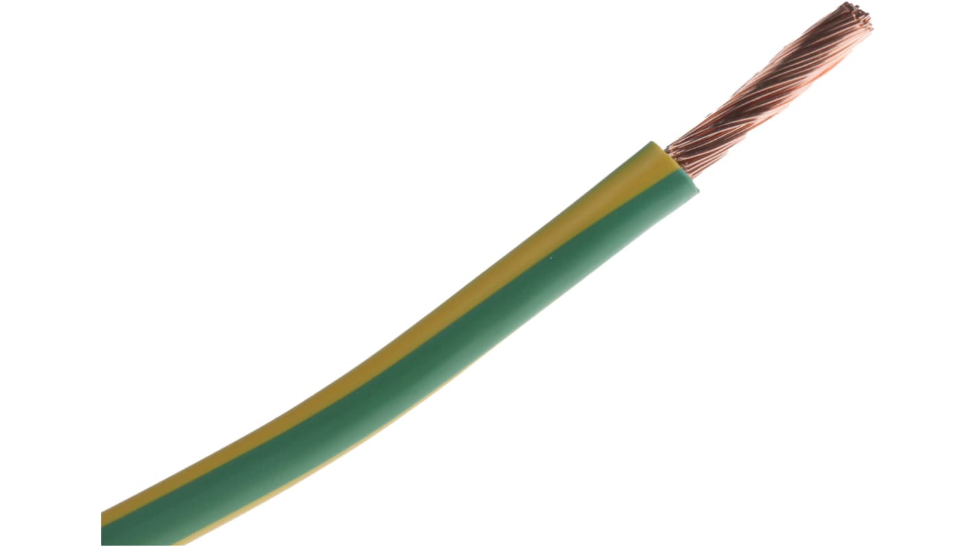 Cavo di collegamento apparecchiature RS PRO, 10mm², 7 AWG, 600 V, 25m, Verde-Giallo