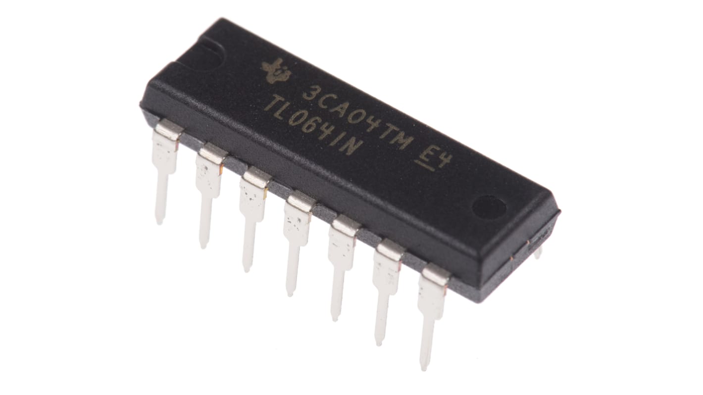 TL064IN Texas Instruments, Op Amp, 1MHz, 14-Pin PDIP