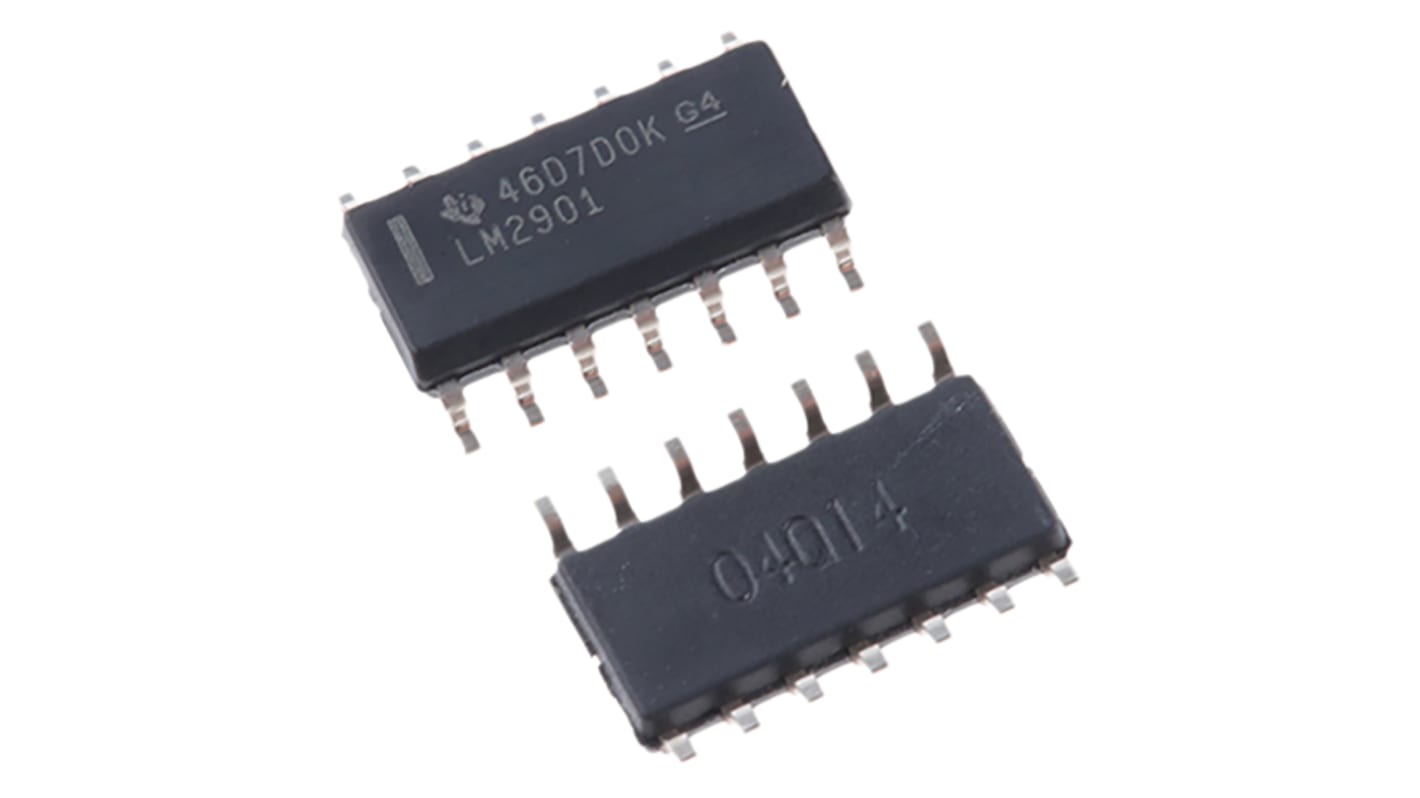 Texas Instruments 差分比较器芯片, SOIC, 贴片安装, 双/单电源, 4通道, 1.3μs响应