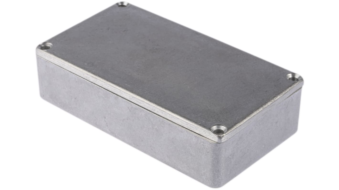 RS PRO Silver Die Cast Aluminium Enclosure, Silver Lid, 114.5 x 63.6 x 30.3mm