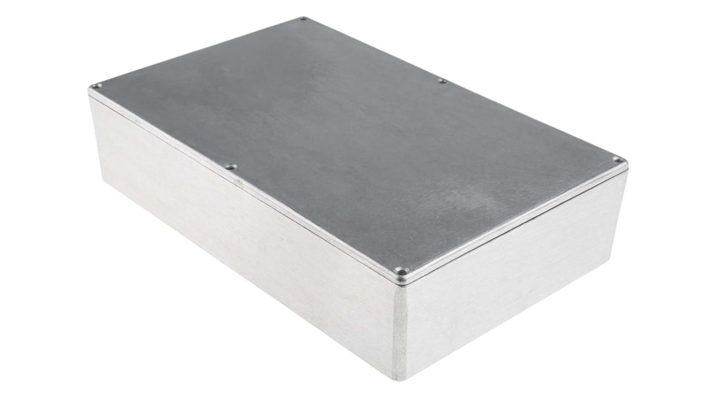 RS PRO Silver Die Cast Aluminium Enclosure, Silver Lid, 275 x 175 x 65.5mm