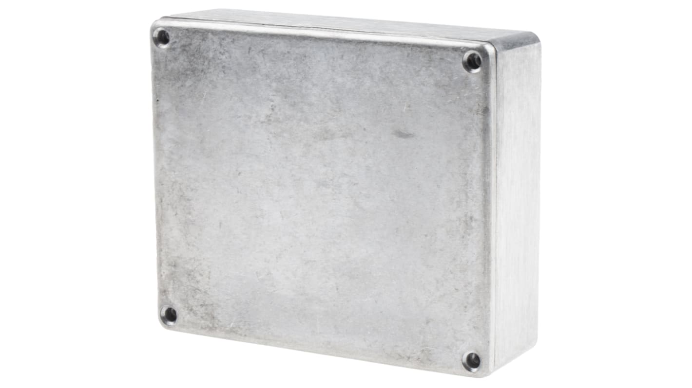 RS PRO Silver Die Cast Aluminium Enclosure, Silver Lid, 119.9 x 100 x 35.7mm