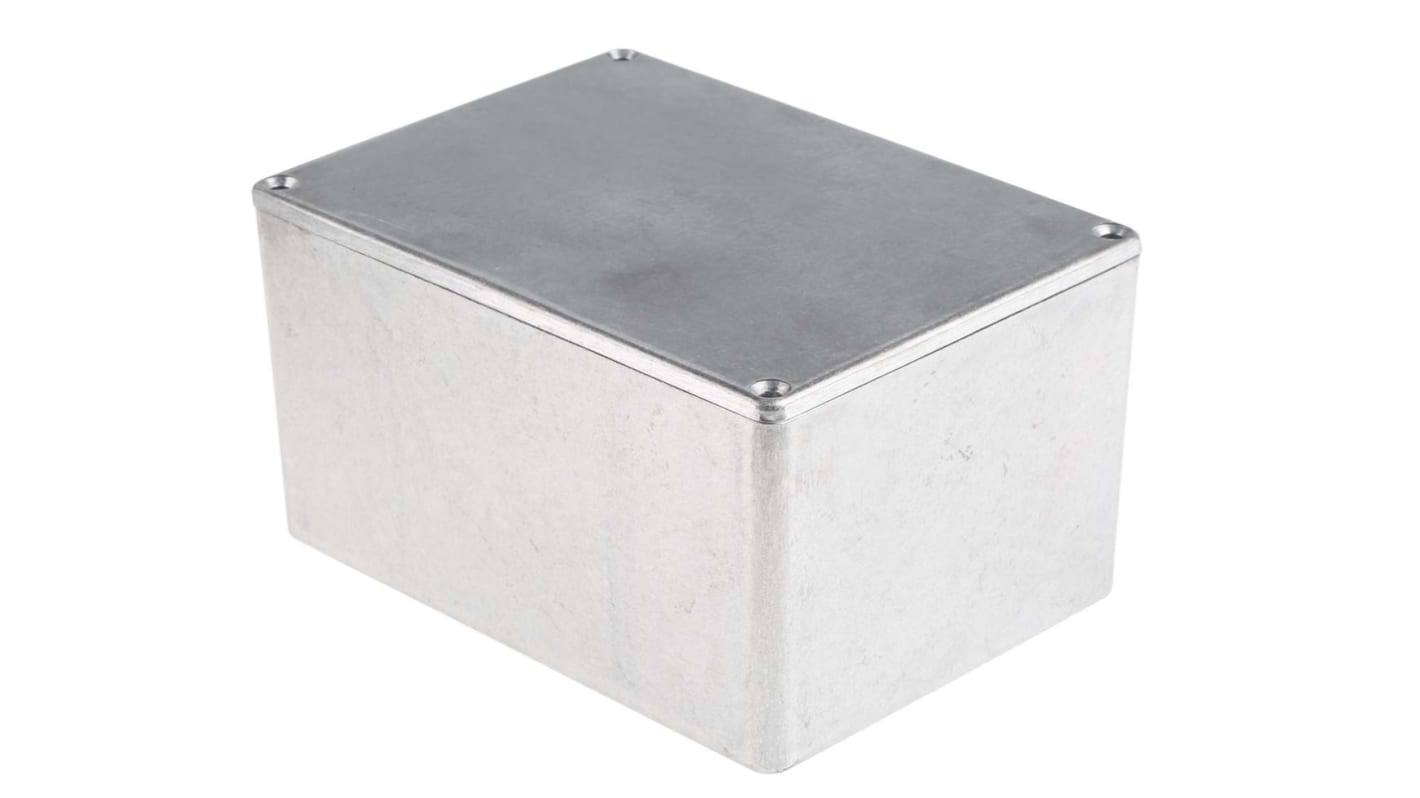 RS PRO Silver Die Cast Aluminium Enclosure, Silver Lid, 139.1 x 101.5 x 76.7mm