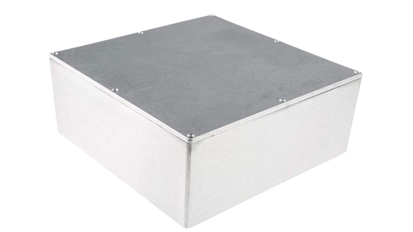 RS PRO Silver Die Cast Aluminium Enclosure, IP66, Silver Lid, 250 x 250 x 100mm