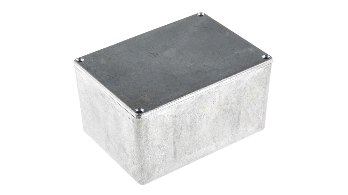 RS PRO Silver Die Cast Aluminium Enclosure, IP66, Silver Lid, 139.1 x 101.5 x 76.7mm