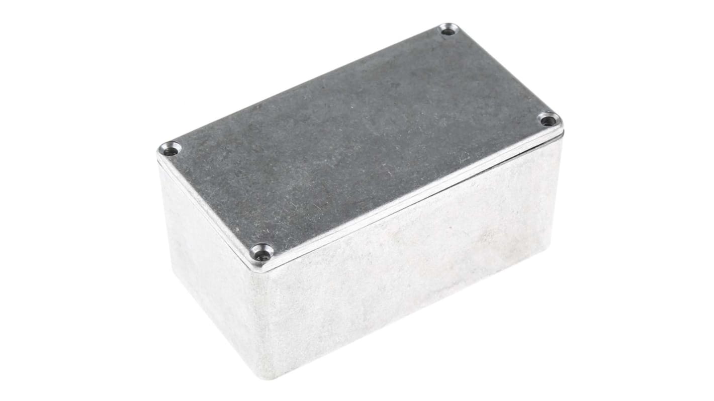 RS PRO Silver Die Cast Aluminium Enclosure, IP66, Silver Lid, 114.4 x 63.7 x 55.1mm