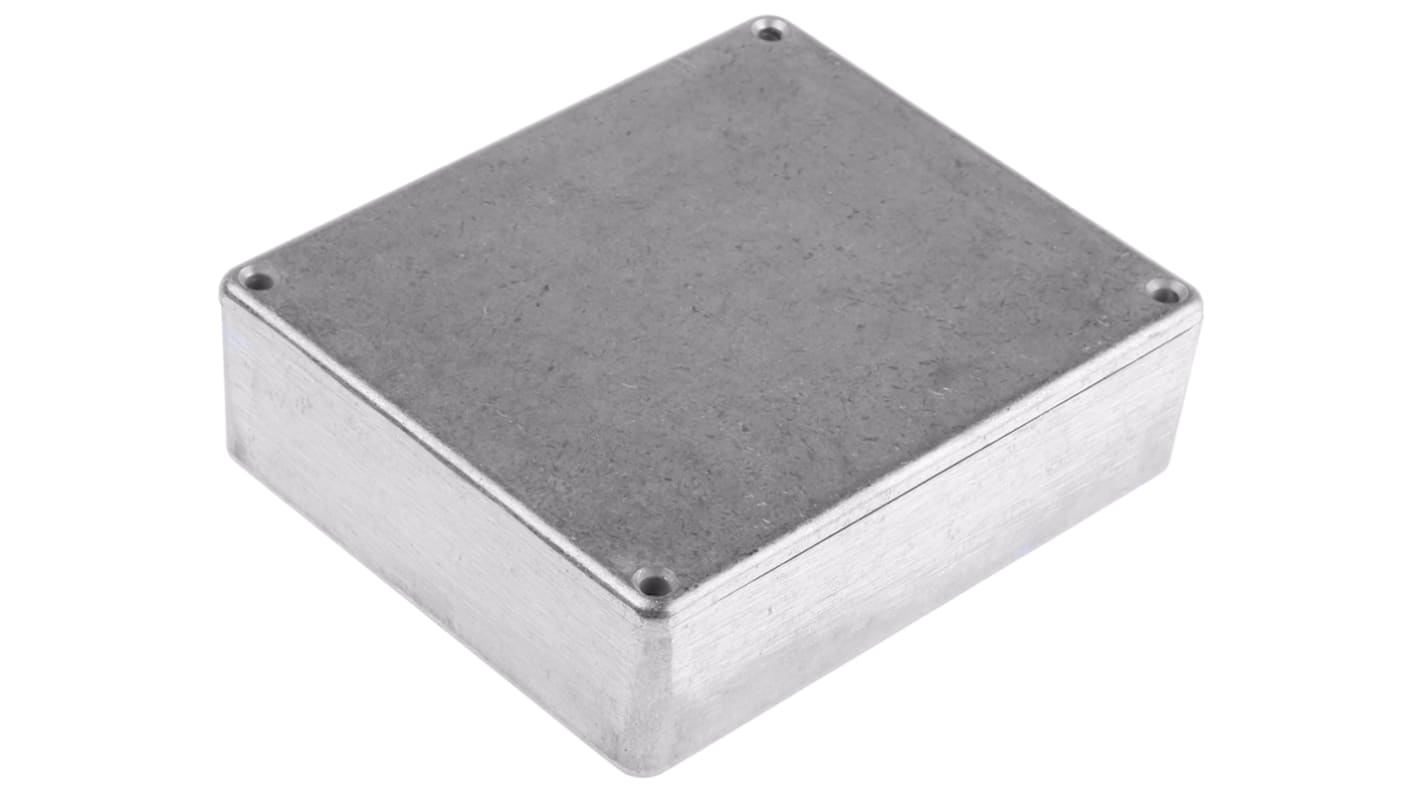 RS PRO Silver Die Cast Aluminium Enclosure, IP66, Silver Lid, 119.9 x 100 x 35.7mm