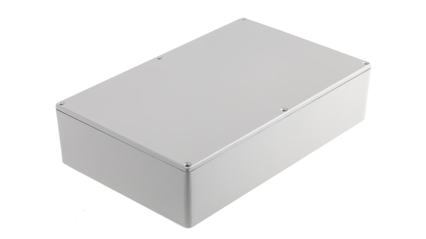 RS PRO Grey Die Cast Aluminium Enclosure, Grey Lid, 275 x 175 x 65.5mm