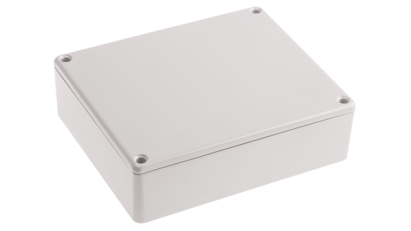 RS PRO Grey Die Cast Aluminium Enclosure, Grey Lid, 119.9 x 100 x 35.7mm