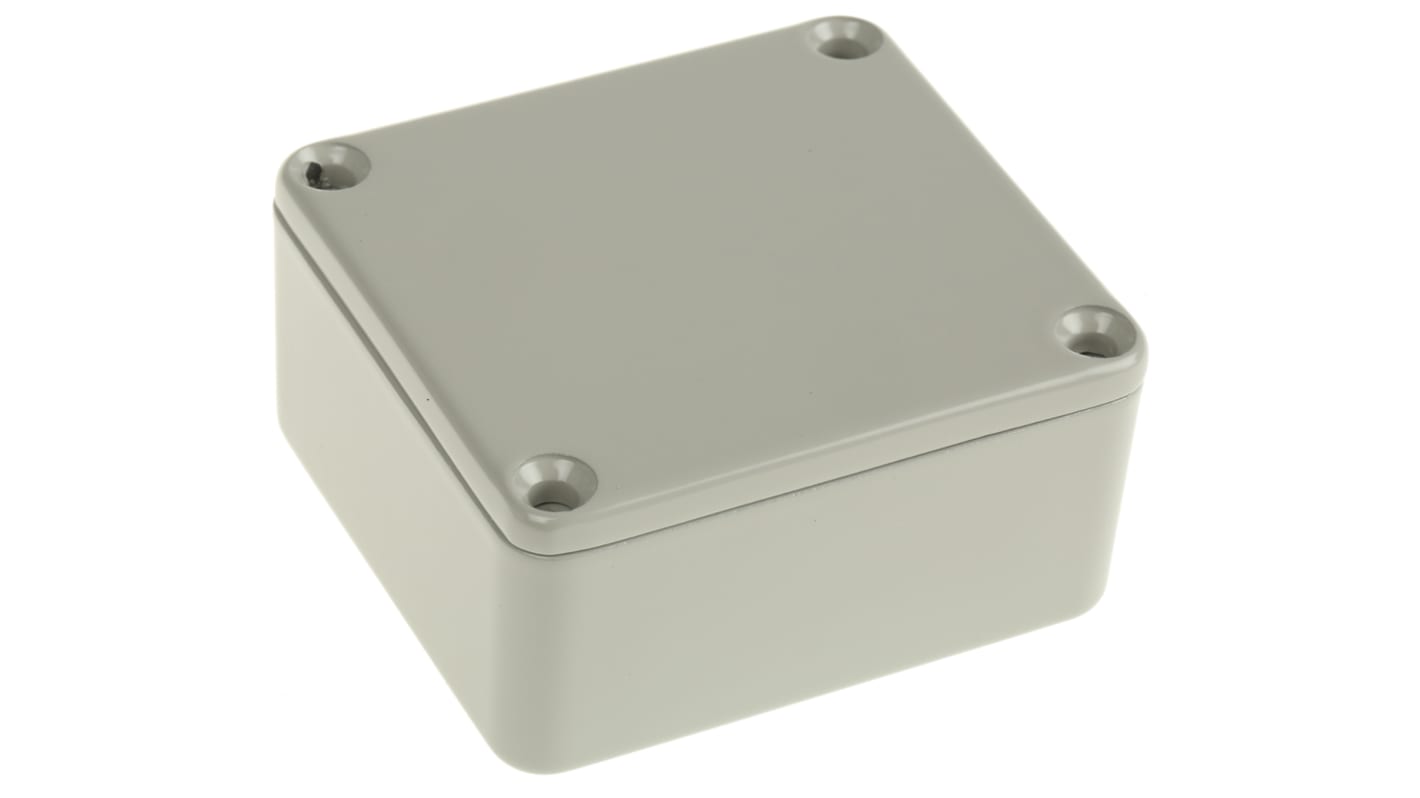 RS PRO Grey Die Cast Aluminium Enclosure, Grey Lid, 60 x 54.9 x 30mm