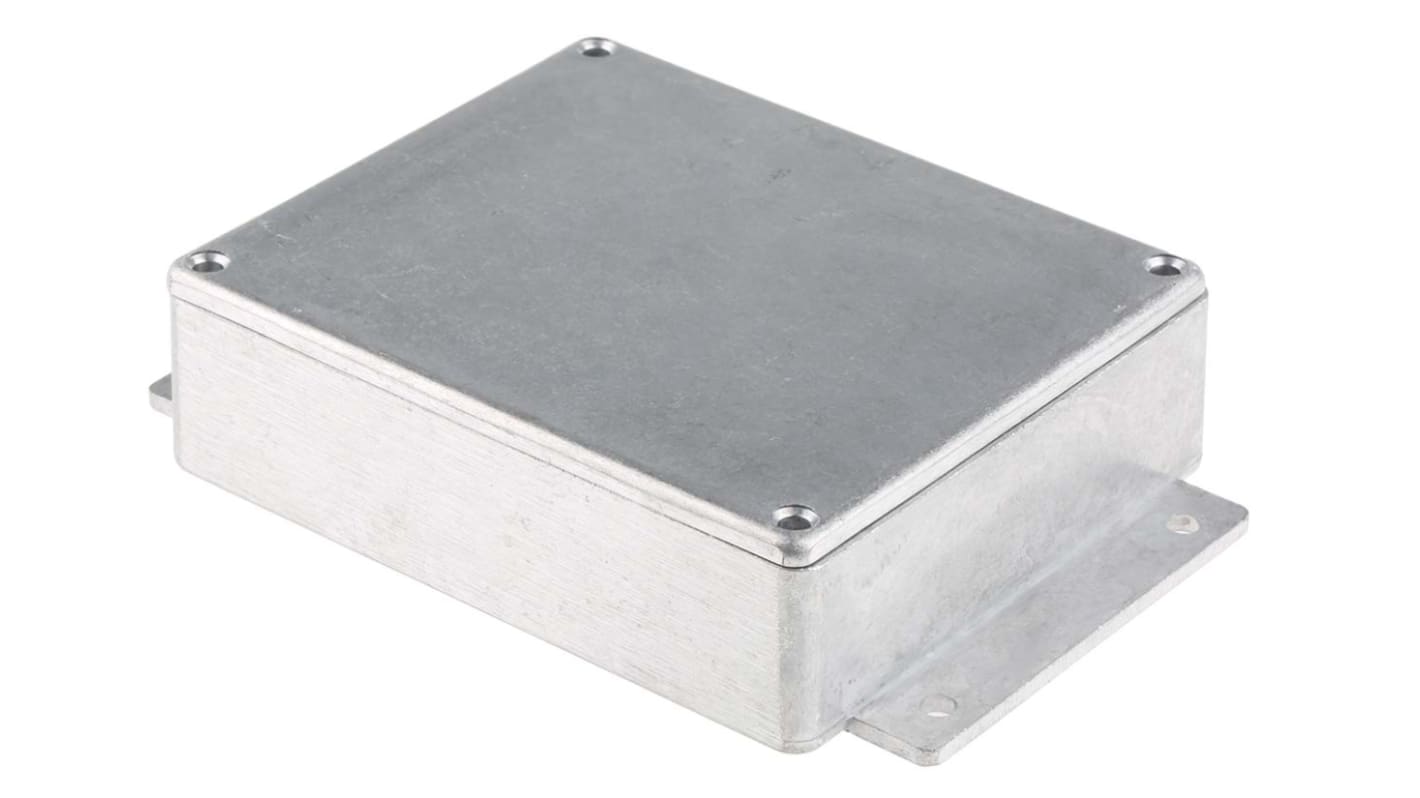 RS PRO Silver Die Cast Aluminium Enclosure, Flanged, Silver Lid, 149.8 x 100.2 x 35.6mm