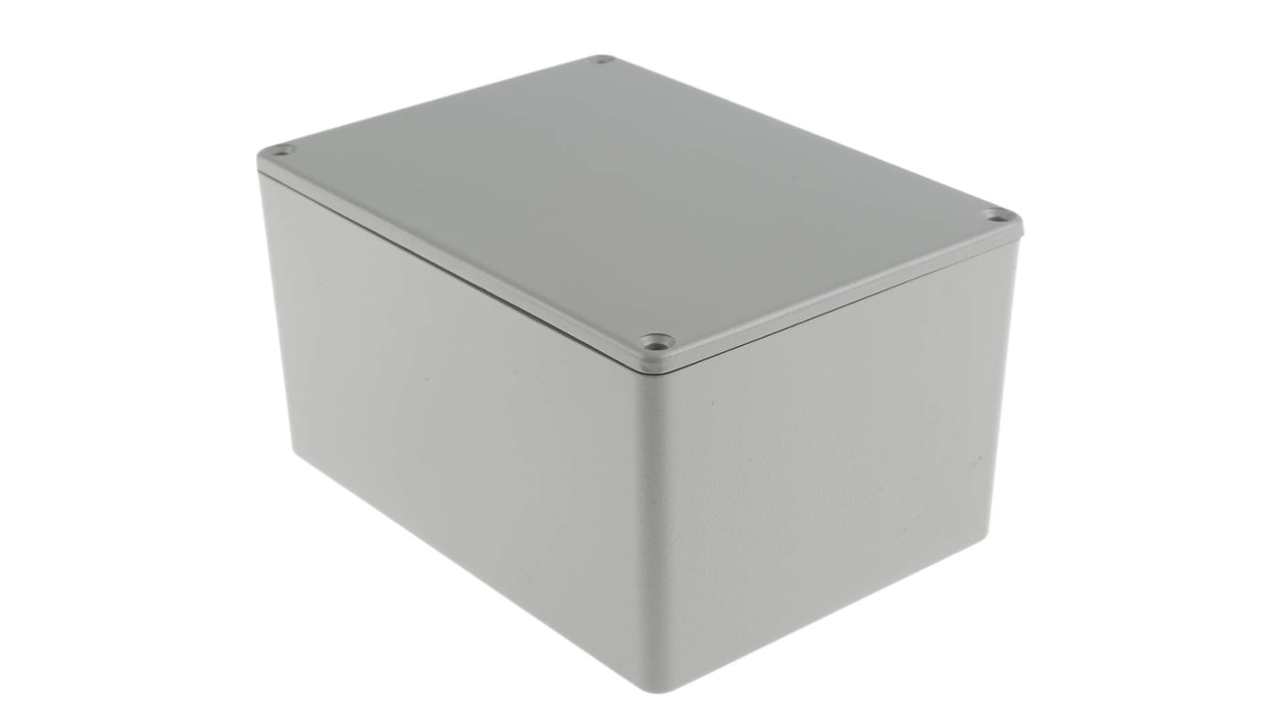 RS PRO Grey Die Cast Aluminium Enclosure, Grey Lid, 139.1 x 101.5 x 76.7mm