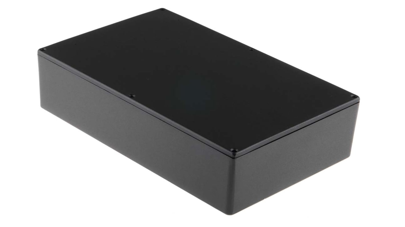 RS PRO Black Die Cast Aluminium Enclosure, Black Lid, 275 x 175 x 65.5mm