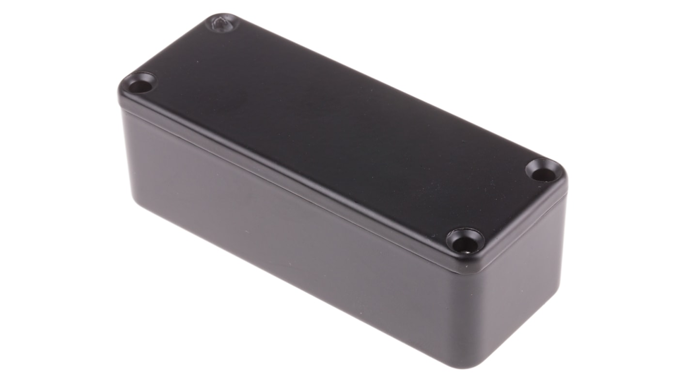 RS PRO Black Die Cast Aluminium Enclosure, Black Lid, 89.1 x 35 x 30.3mm