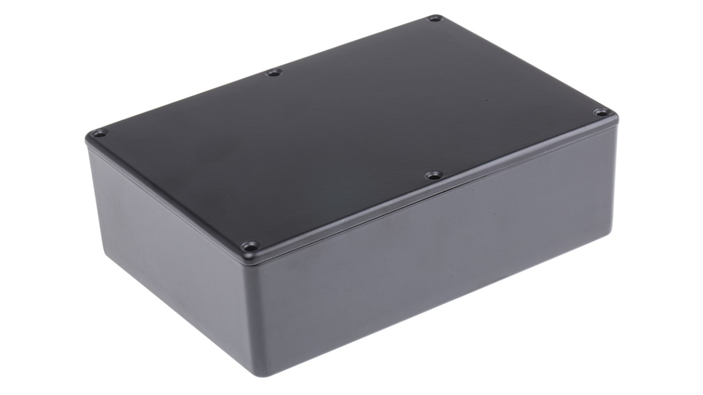 RS PRO Black Die Cast Aluminium Enclosure, Black Lid, 171.9 x 120.9 x 55mm