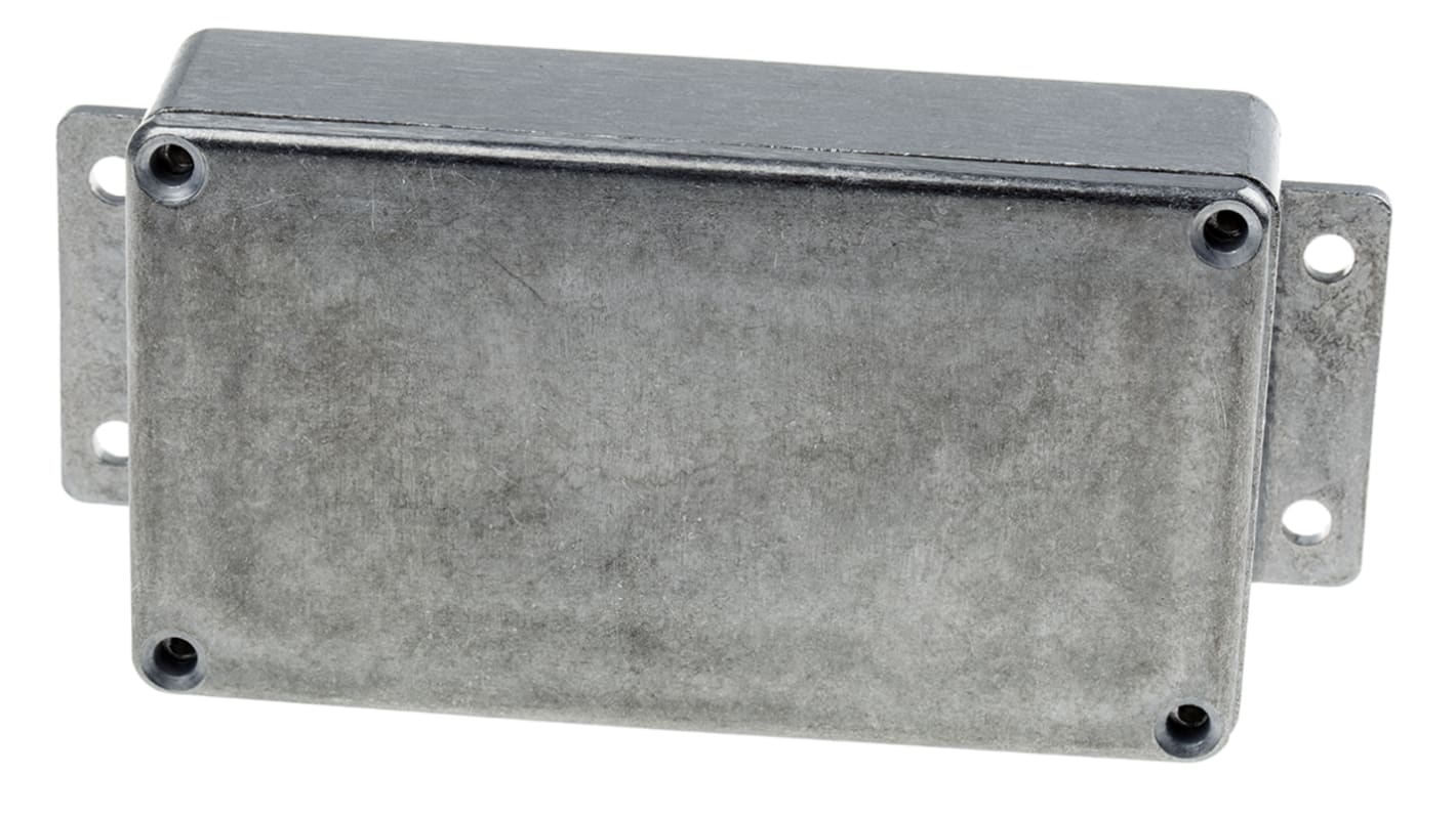 RS PRO Silver Die Cast Aluminium Enclosure, IP66, Flanged, Silver Lid, 139.7 x 63.8 x 30mm
