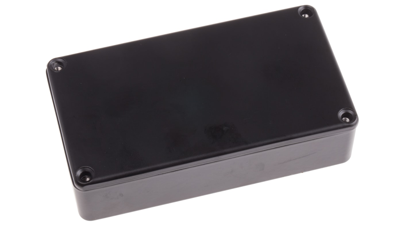 RS PRO Black Die Cast Aluminium Enclosure, IP66, Black Lid, 114.5 x 63.6 x 30.3mm