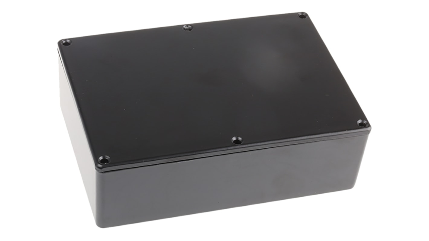 RS PRO Black Die Cast Aluminium Enclosure, IP66, Black Lid, 171.9 x 120.9 x 55mm