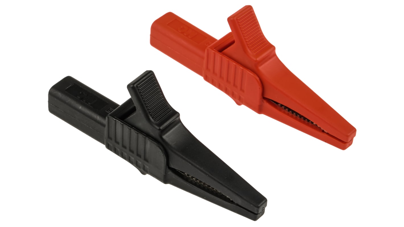 Staubli Crocodile Clip 4 mm Connection, 32A, Black, Red