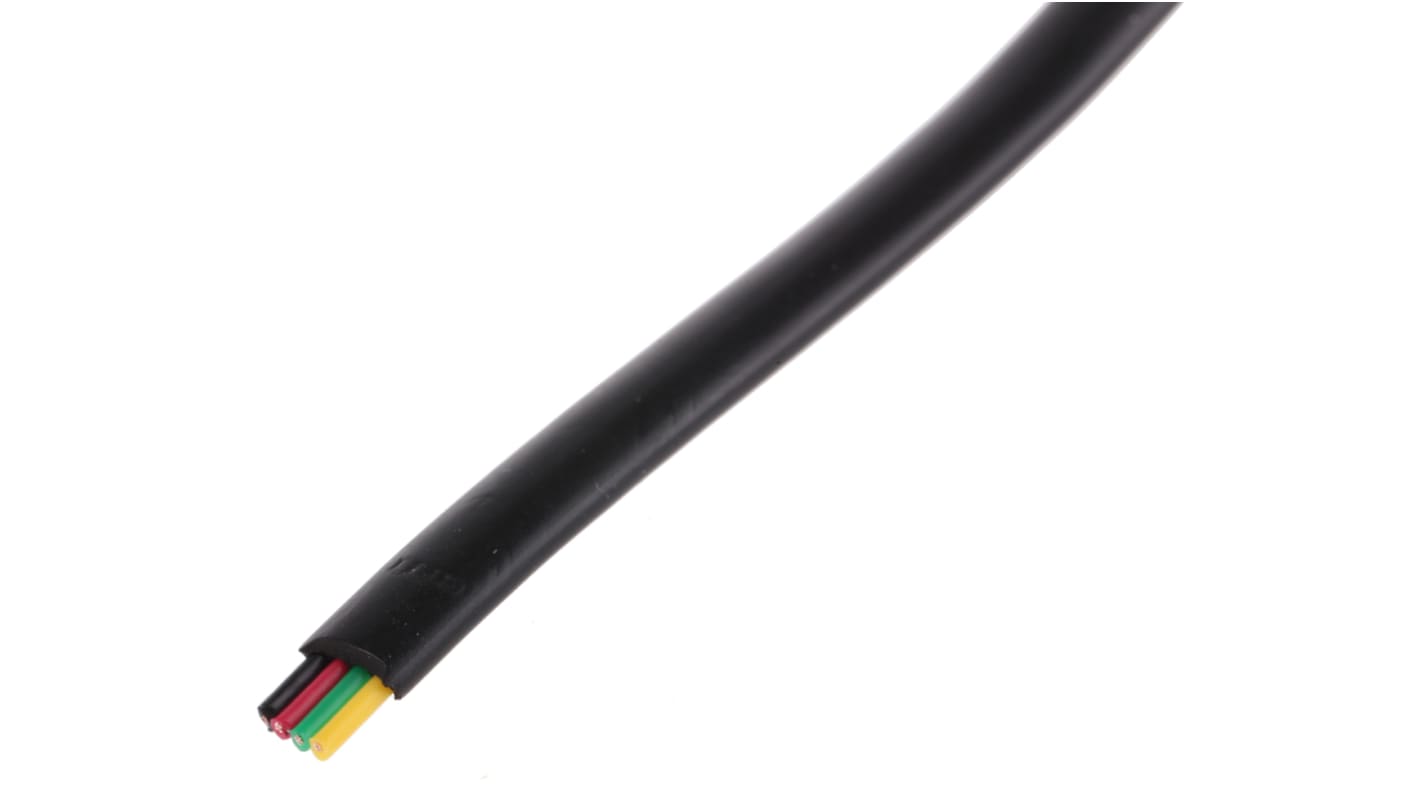 Decelect 4 Core 30 AWG Telephone Cable, Black Sheath, 50m
