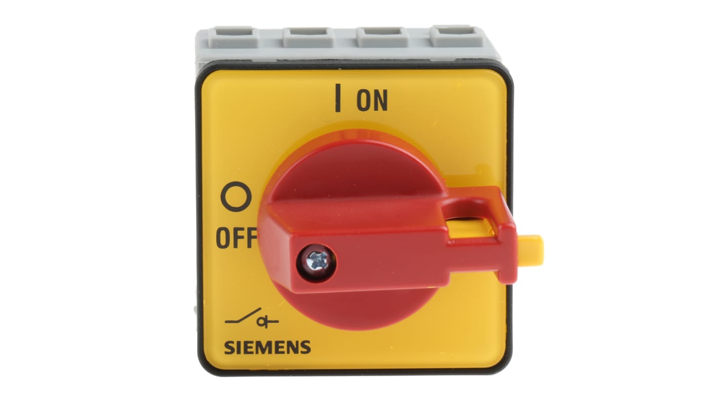 Siemens 3P Pole Panel Mount Isolator Switch - 16A Maximum Current, 7.5kW Power Rating, IP65