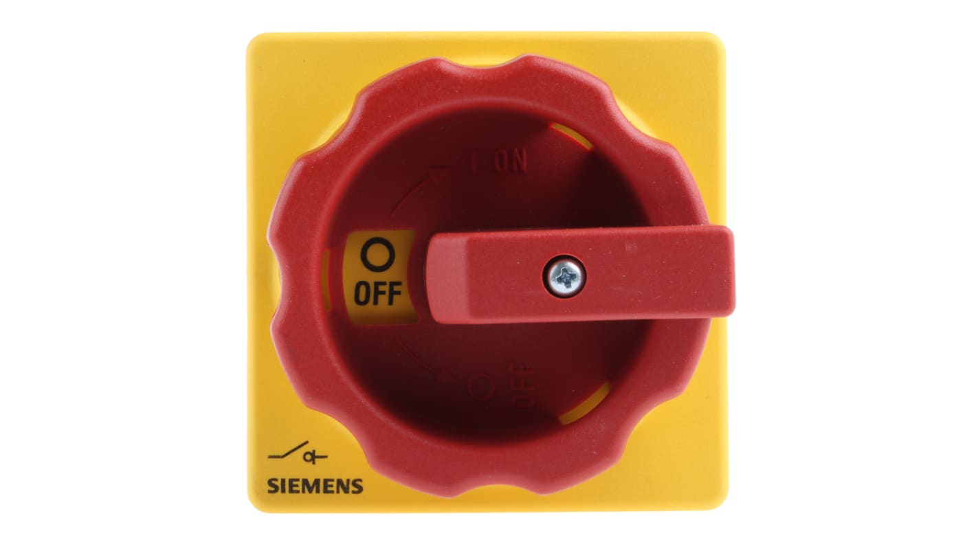 Siemens 25A三相隔离开关, 3P极, 690V 交流, 面板安装, 可挂锁, IP65, 红色把手